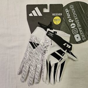 Adidas Scorchlight 7 Youth Large Football Gloves Receiver SL7 White/Black New